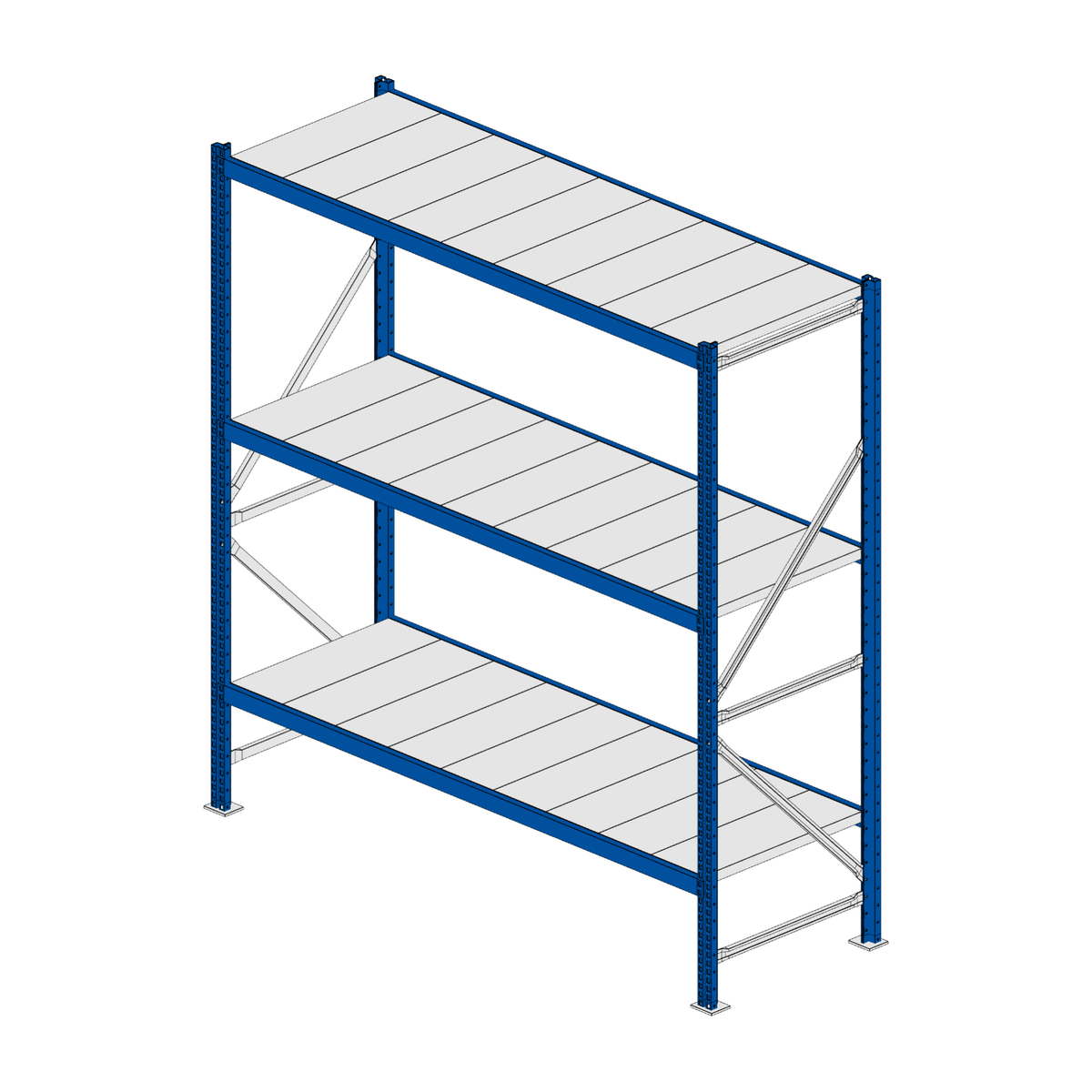 Scaffalatura MM50 modulo base RAL 5010 1950x1800x600 mm