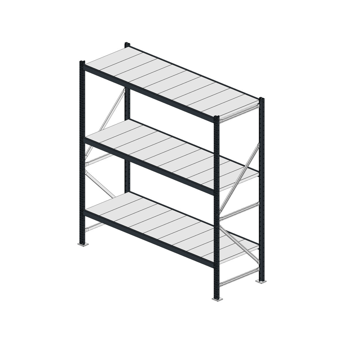 Scaffalatura MM50 modulo base RAL 7016 1950x1800x600 mm