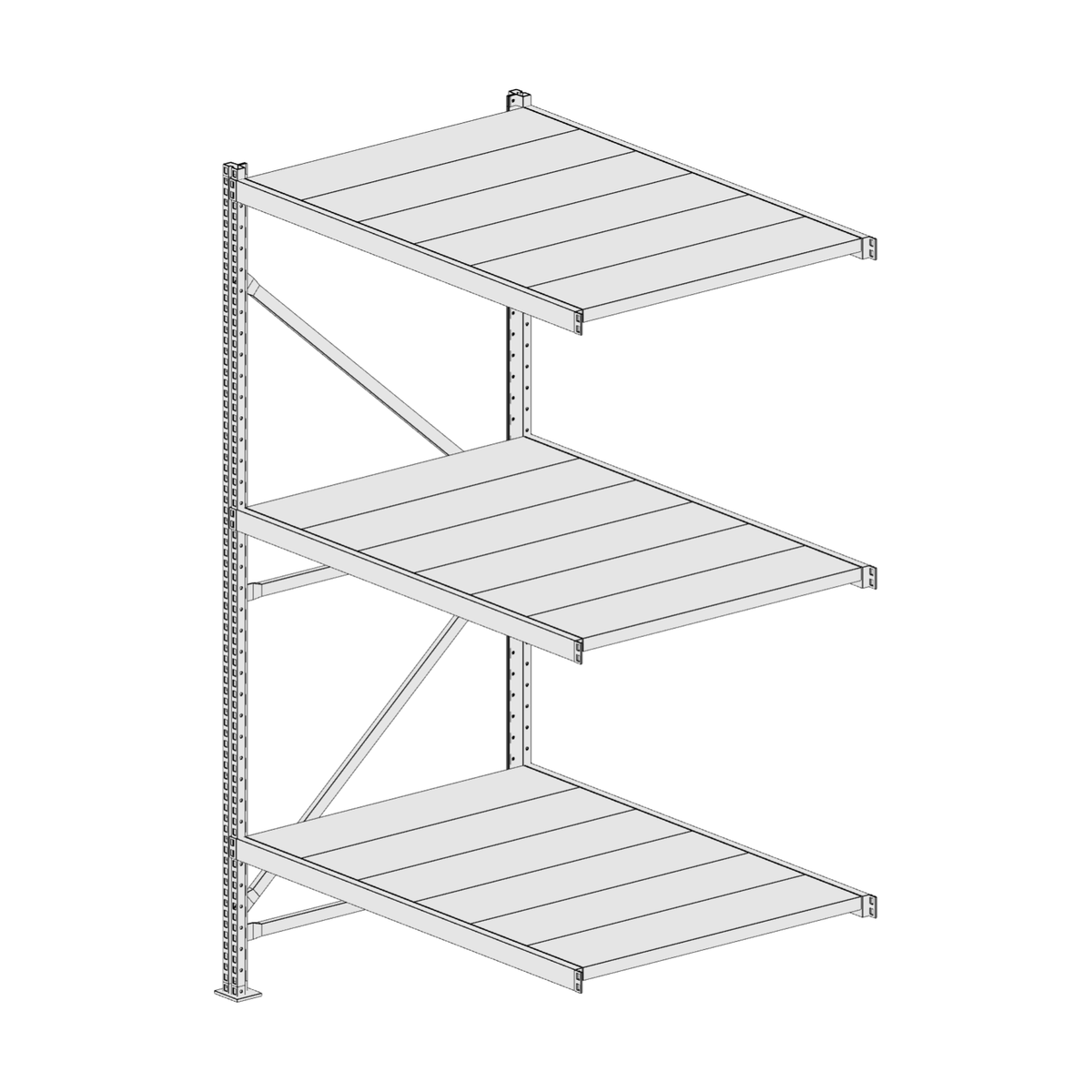 Scaffalatura MM50 modulo aggiuntivo bianco1950x1200x800 mm