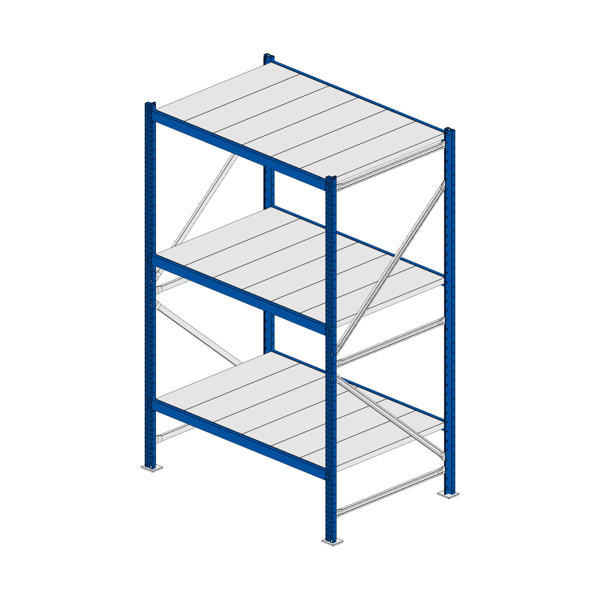 Scaffalatura MM50 modulo base RAL 5010 1950x1200x800 mm