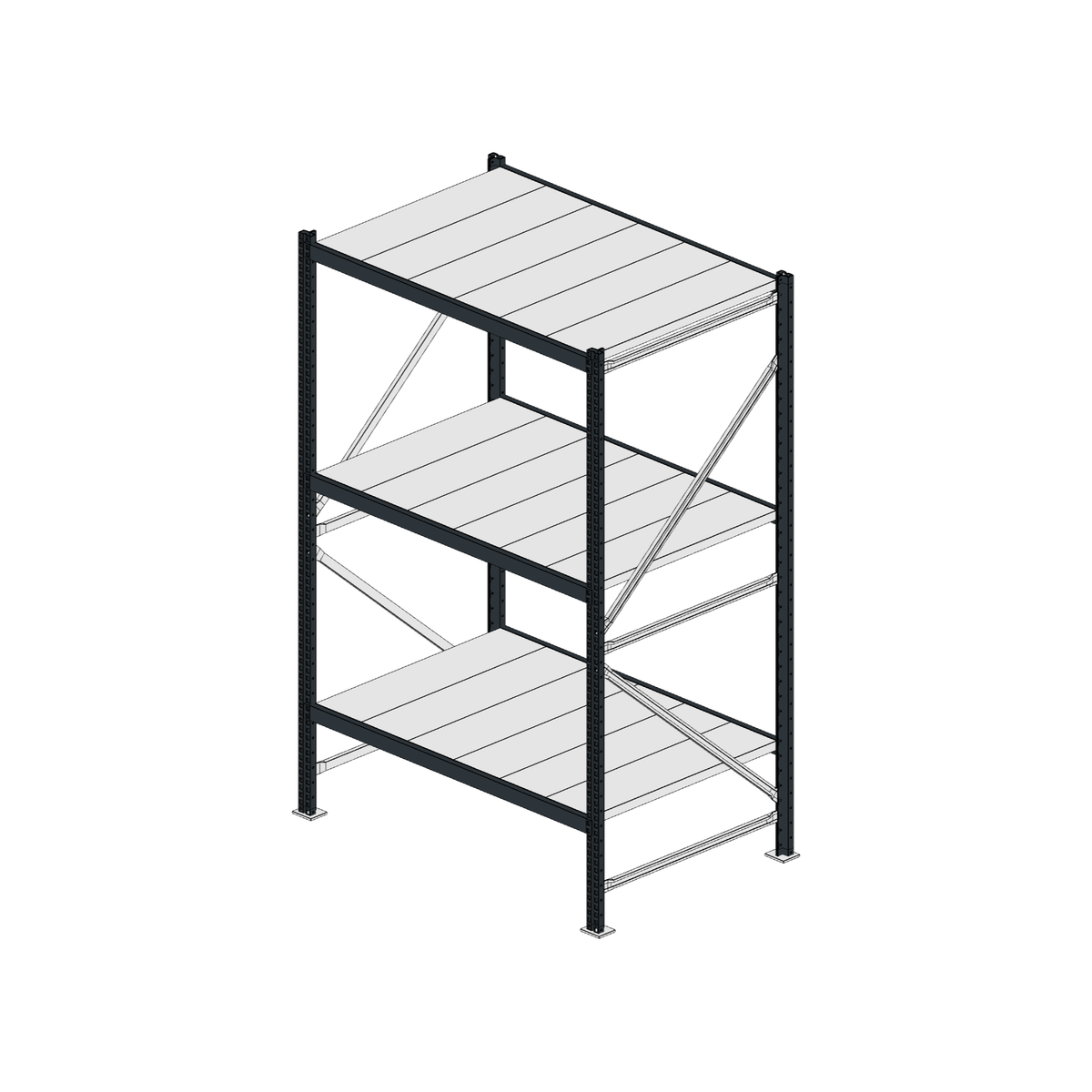 Scaffalatura MM50 modulo base RAL 7016 1950x1200x800 mm