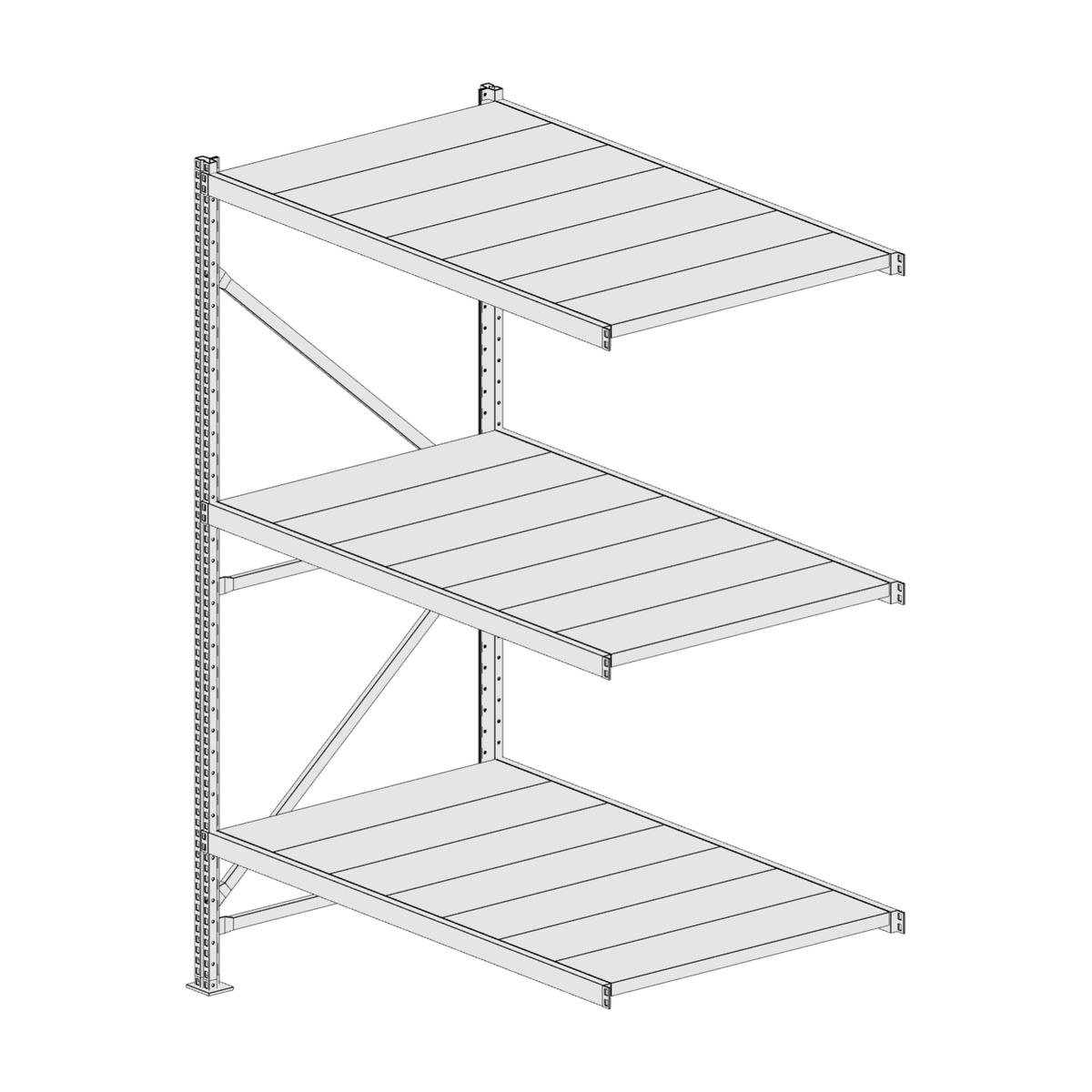 Scaffalatura MM50 modulo aggiuntivo bianco1950x1400x800 mm