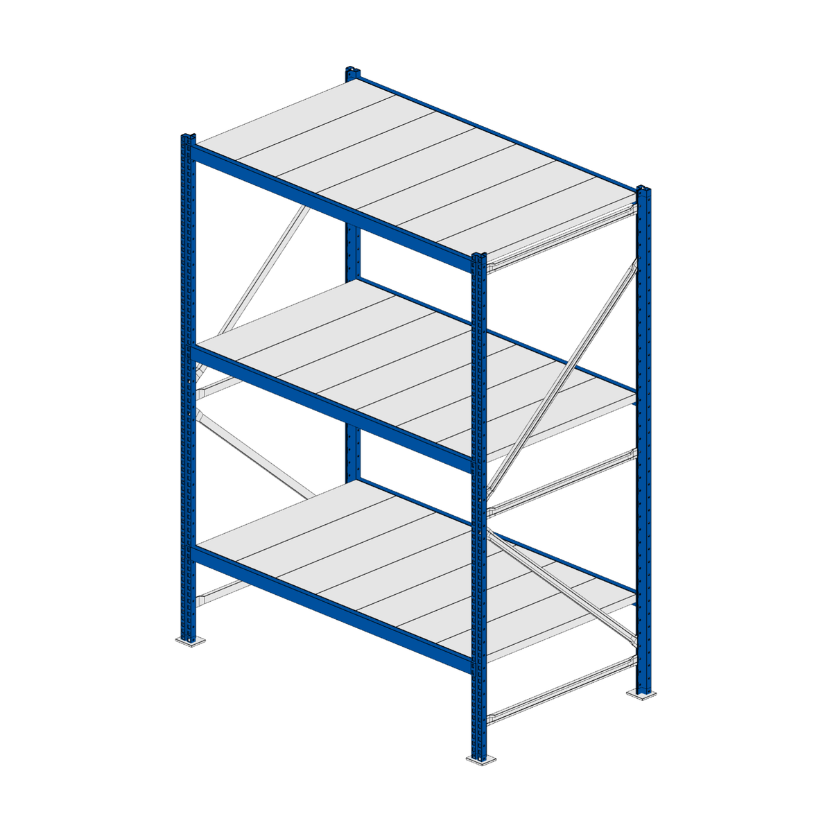 Scaffalatura MM50 modulo base RAL 5010 1950x1400x800 mm