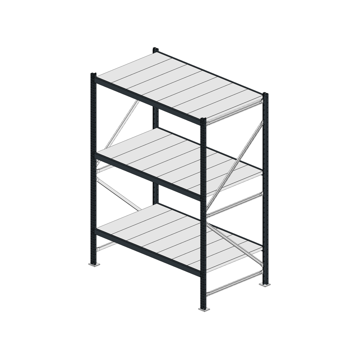 Scaffalatura MM50 modulo base RAL 7016 1950x1400x800 mm