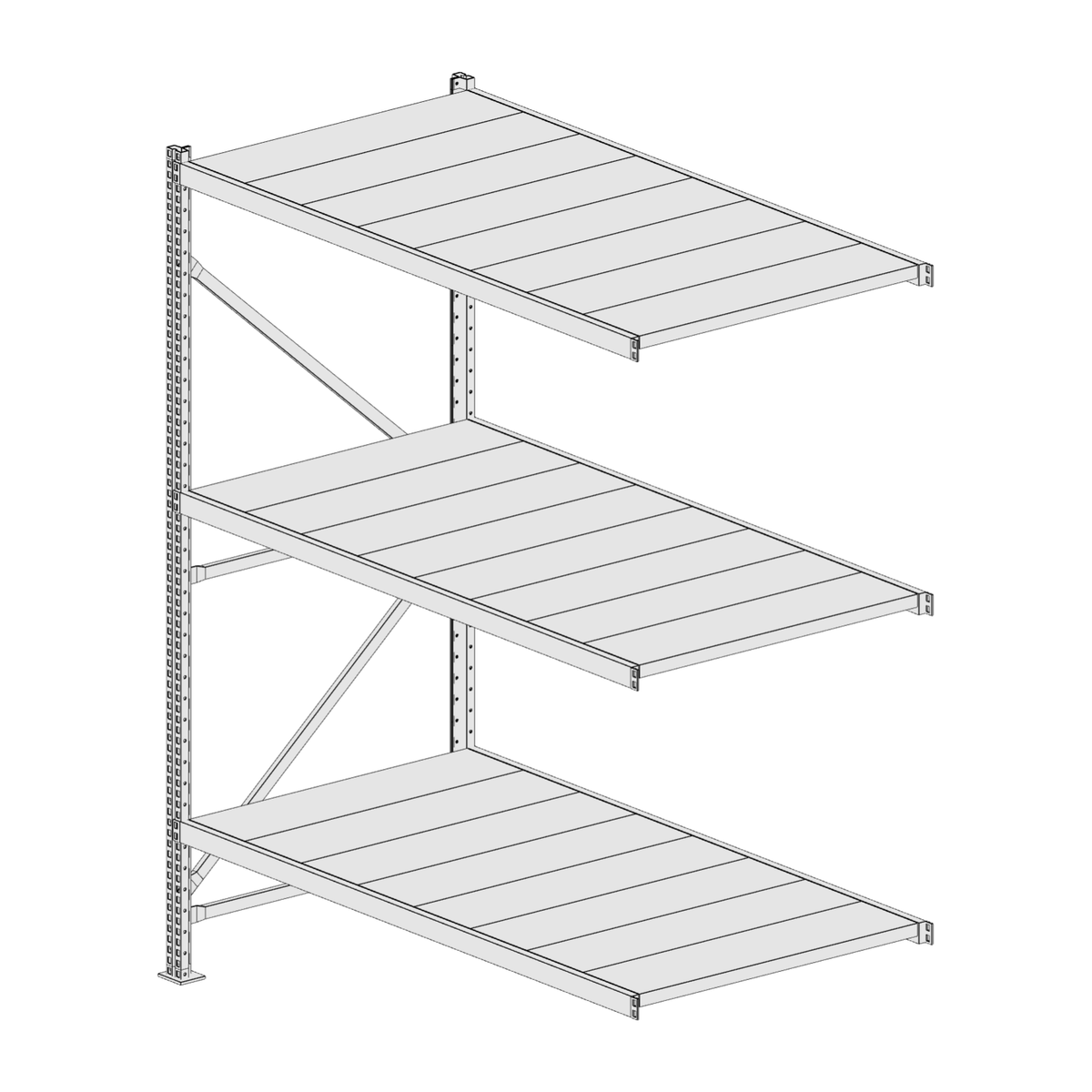 Scaffalatura MM50 modulo aggiuntivo bianco1950x1600x800 mm