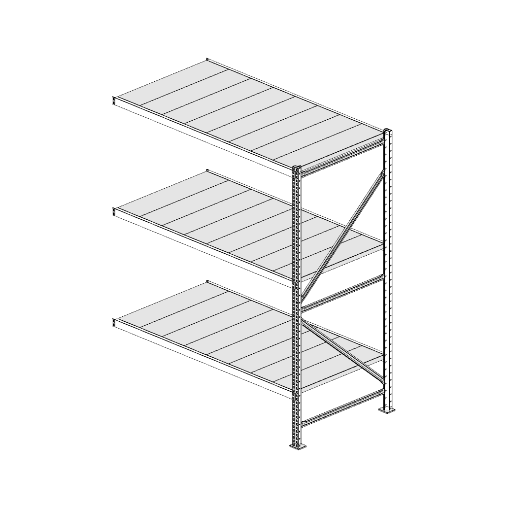 Scaffalatura MM50 modulo aggiuntivo bianco1950x1600x800 mm