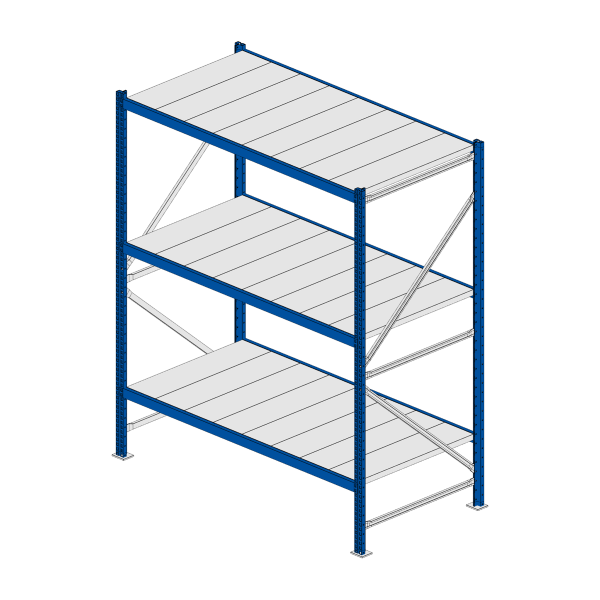 Scaffalatura MM50 modulo base RAL 5010 1950x1600x800 mm