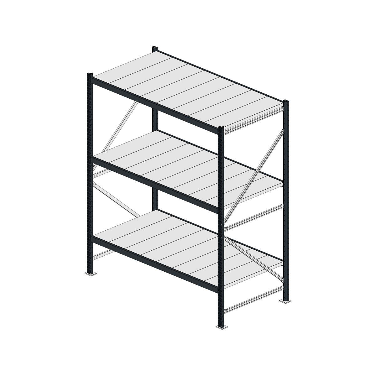 Scaffalatura MM50 modulo base RAL 7016 1950x1600x800 mm