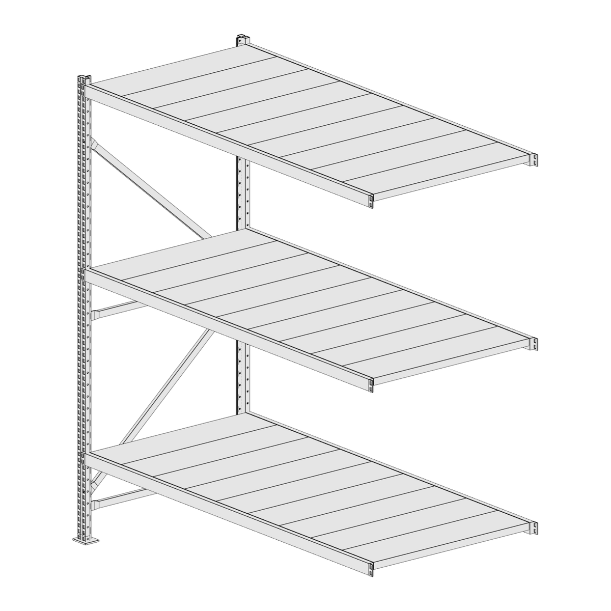 Scaffalatura MM50 modulo aggiuntivo bianco1950x1800x800 mm