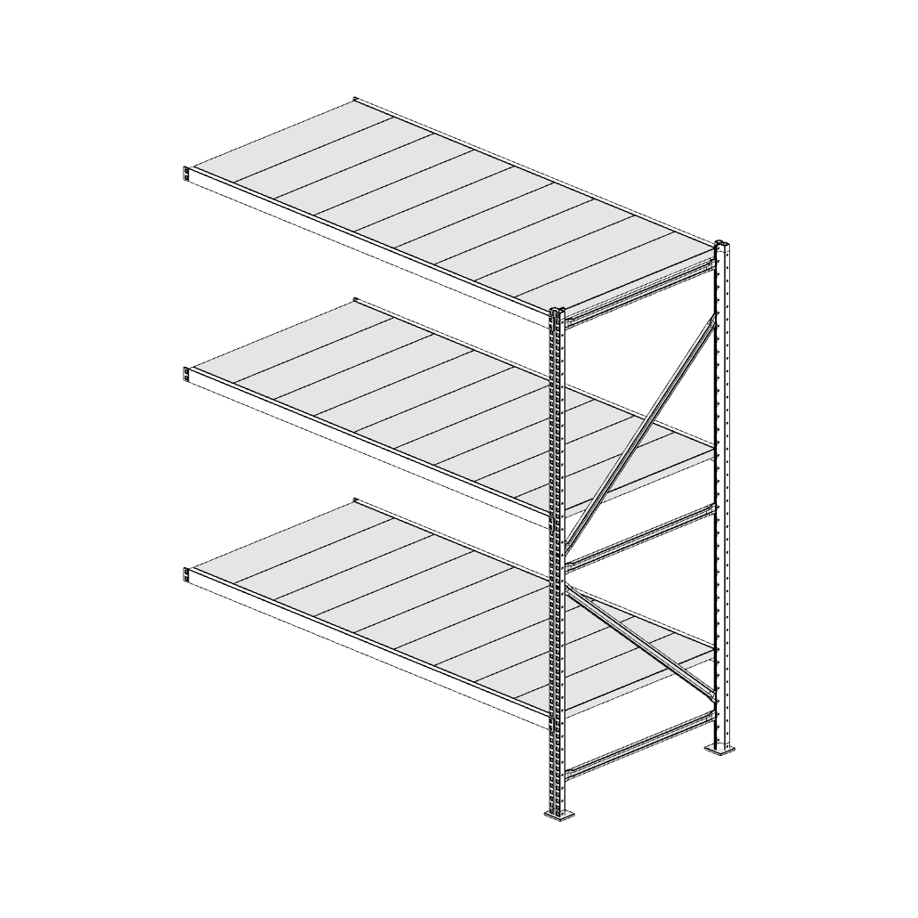 Scaffalatura MM50 modulo aggiuntivo bianco1950x1800x800 mm
