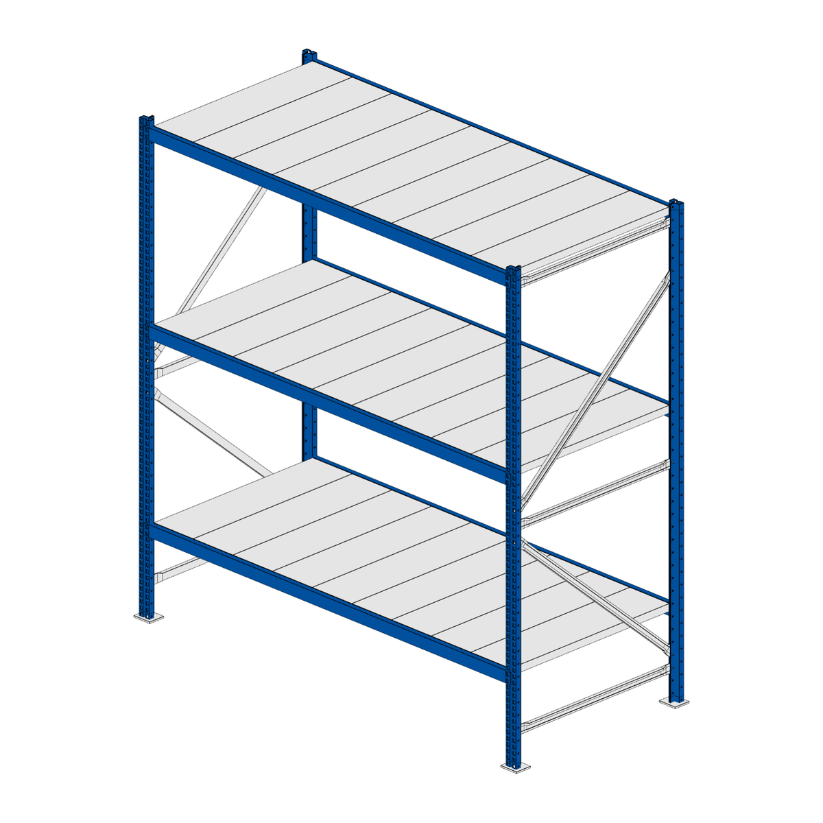 Scaffalatura MM50 modulo base RAL 5010 1950x1800x800 mm