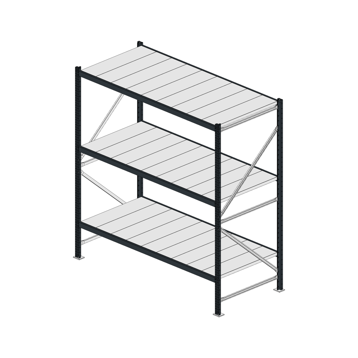 Scaffalatura MM50 modulo base RAL 7016 1950x1800x800 mm