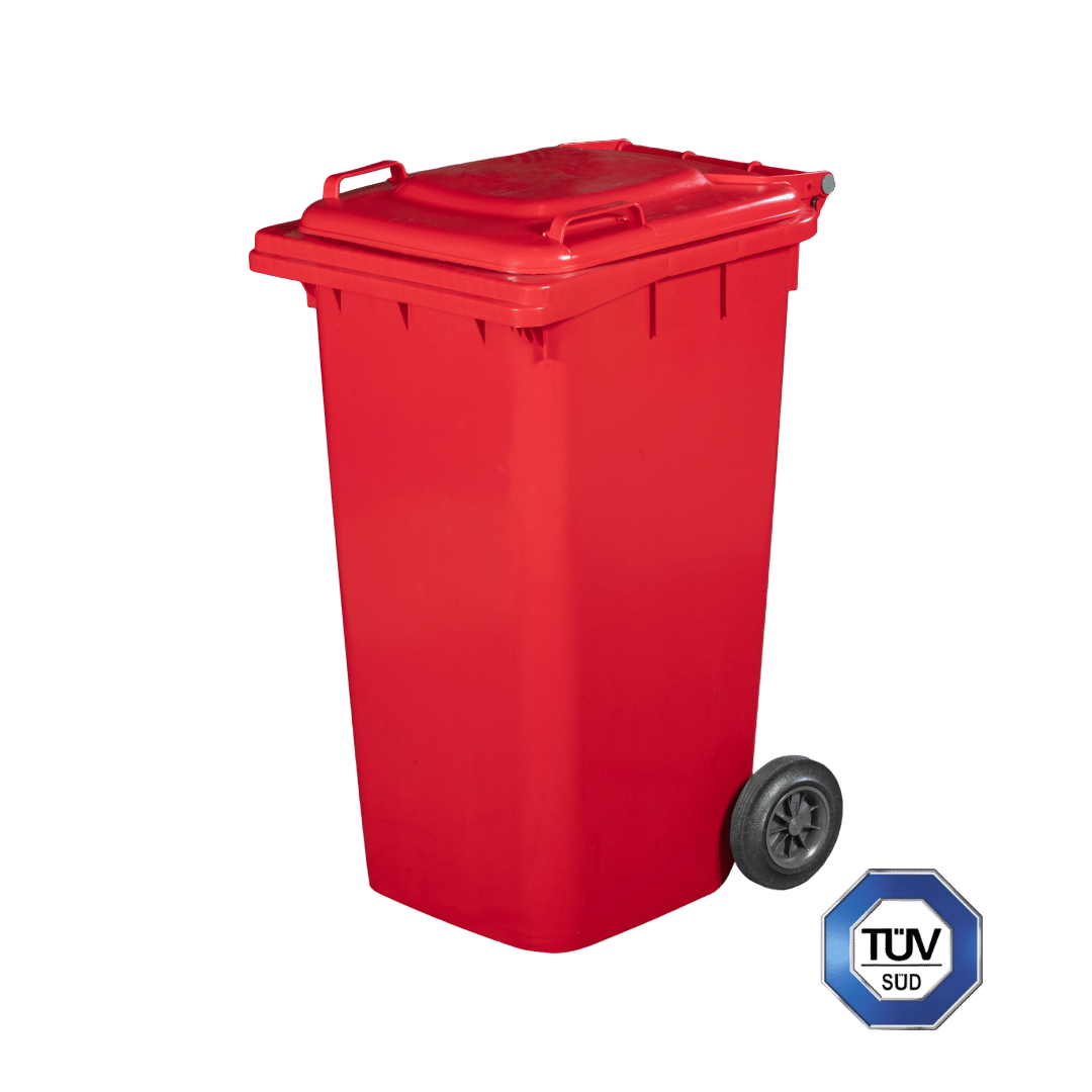 Bidone quadro raccolta differenziata con ruote, 240 Lt - Certificati TÜV - UNI EN 840