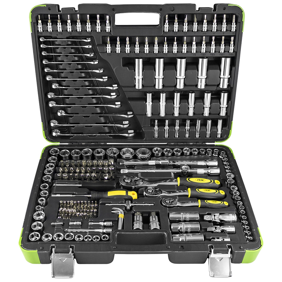 Tool case 216 pieces hex sockets - chrome finish