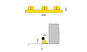 Separatore lineare tubolare - 2000 x 140h mm