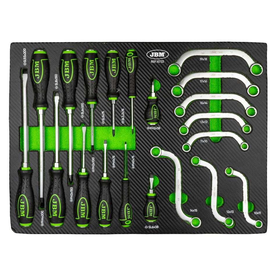 Through screwdriver, set of "c" and "s" keys in eva tray