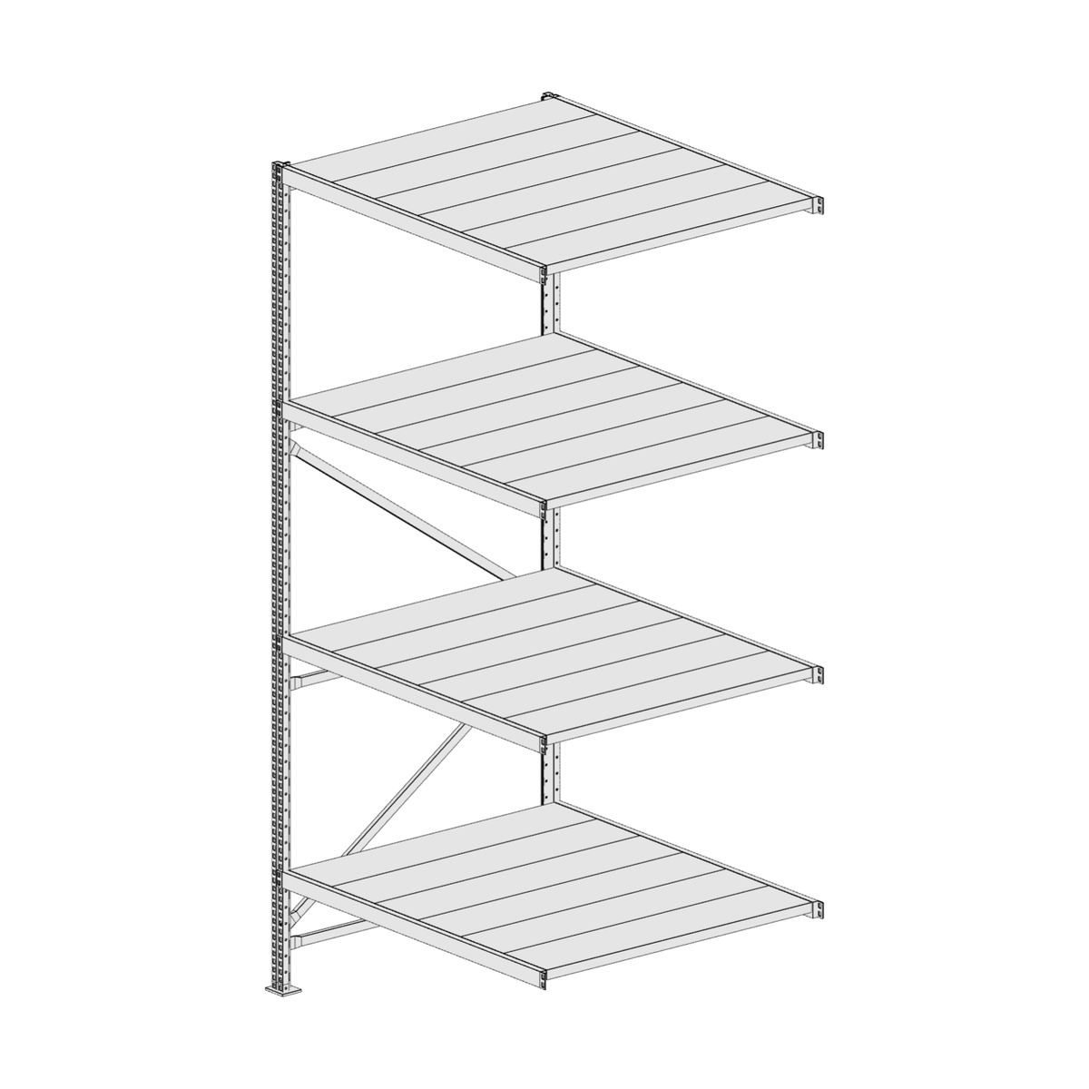 Scaffalatura MM50 modulo aggiuntivo bianco2550x1200x1000 mm
