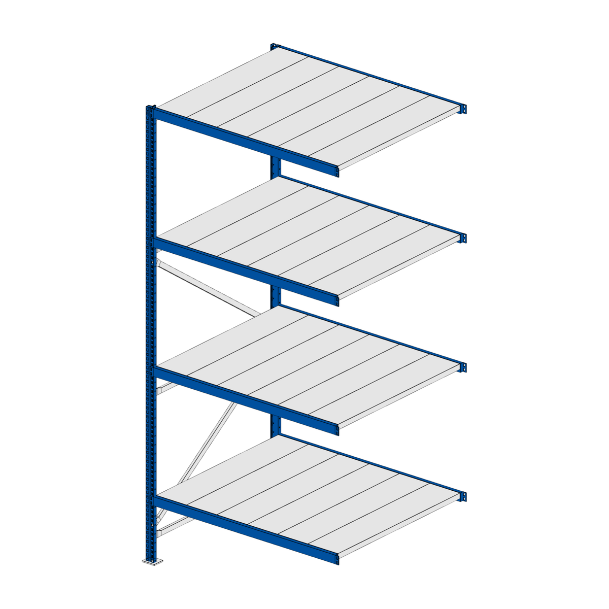 Scaffalatura MM50 modulo aggiuntivo RAL 5010 2550x1200x1000 mm