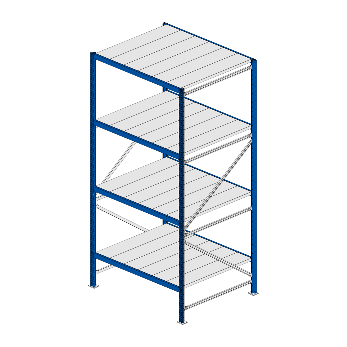 Scaffalatura MM50 modulo base RAL 5010 2550x1200x1000 mm