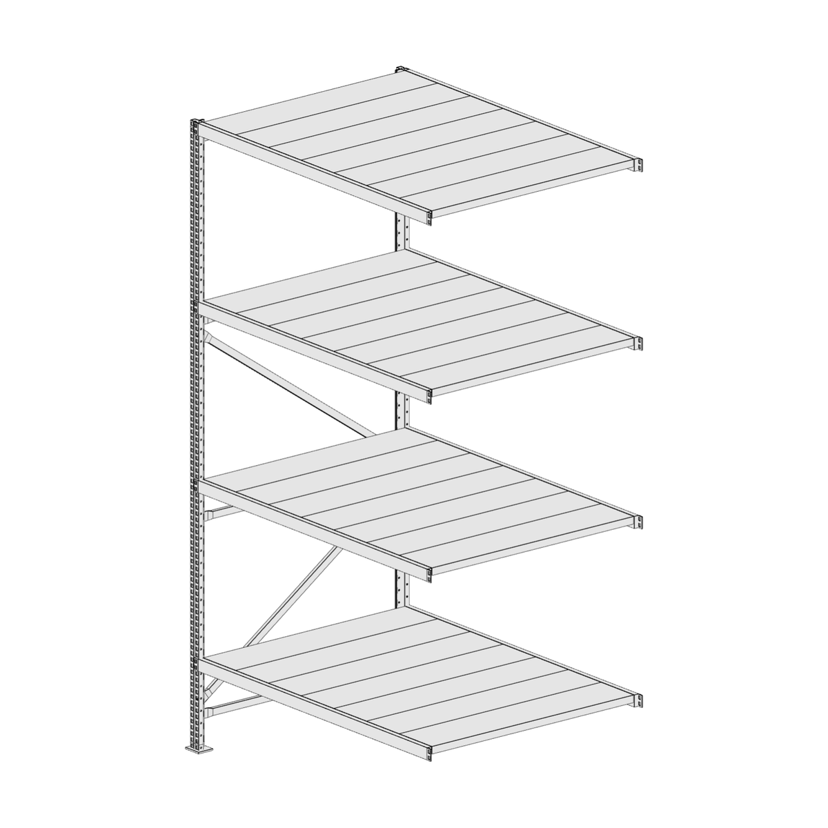Scaffalatura MM50 modulo aggiuntivo bianco2550x1400x1000 mm