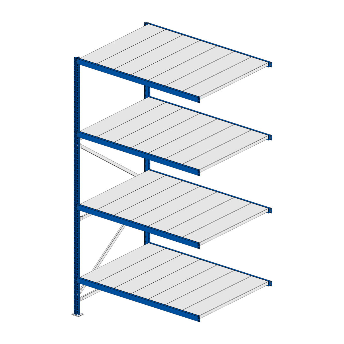 Scaffalatura MM50 modulo aggiuntivo RAL 5010 2550x1400x1000 mm