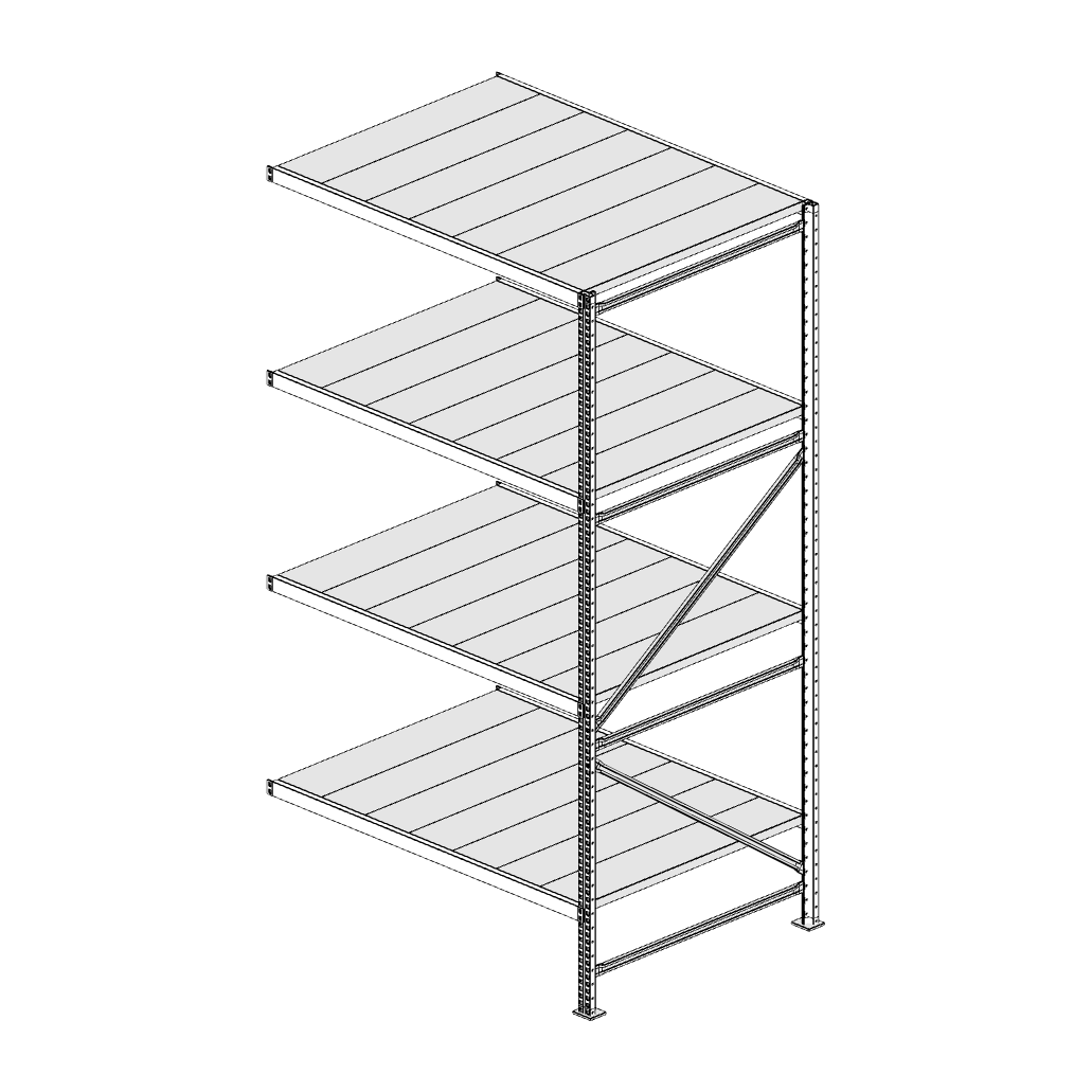 Scaffalatura MM50 modulo aggiuntivo bianco2550x1400x1000 mm