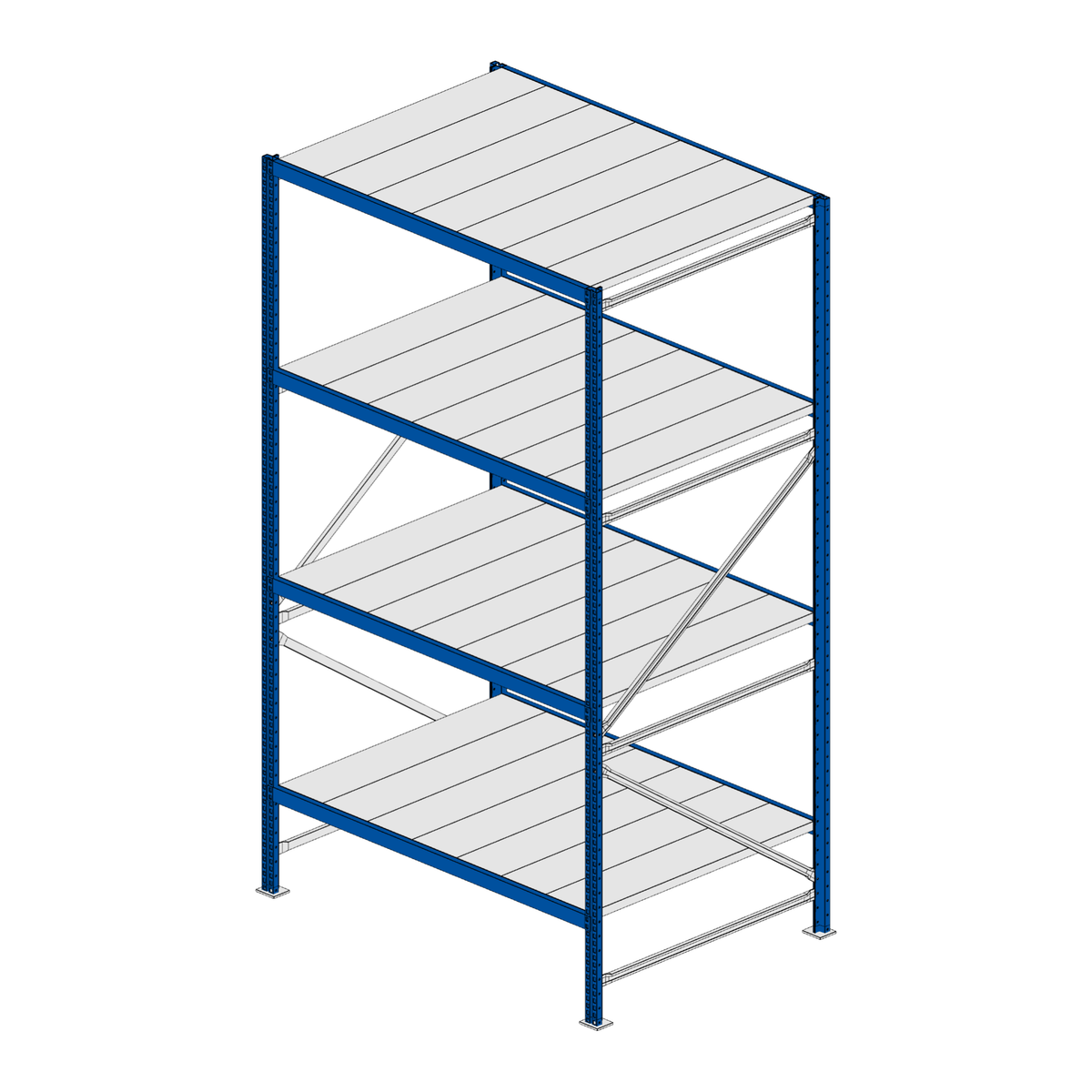Scaffalatura MM50 modulo base RAL 5010 2550x1400x1000 mm