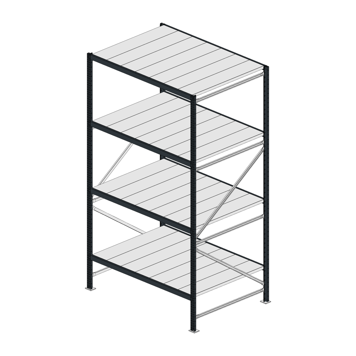 Scaffalatura MM50 modulo base RAL 7016 2550x1400x1000 mm