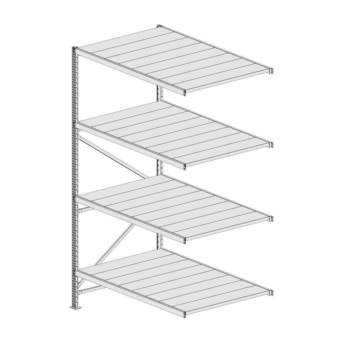 Scaffalatura MM50 modulo aggiuntivo bianco2550x1600x1000 mm