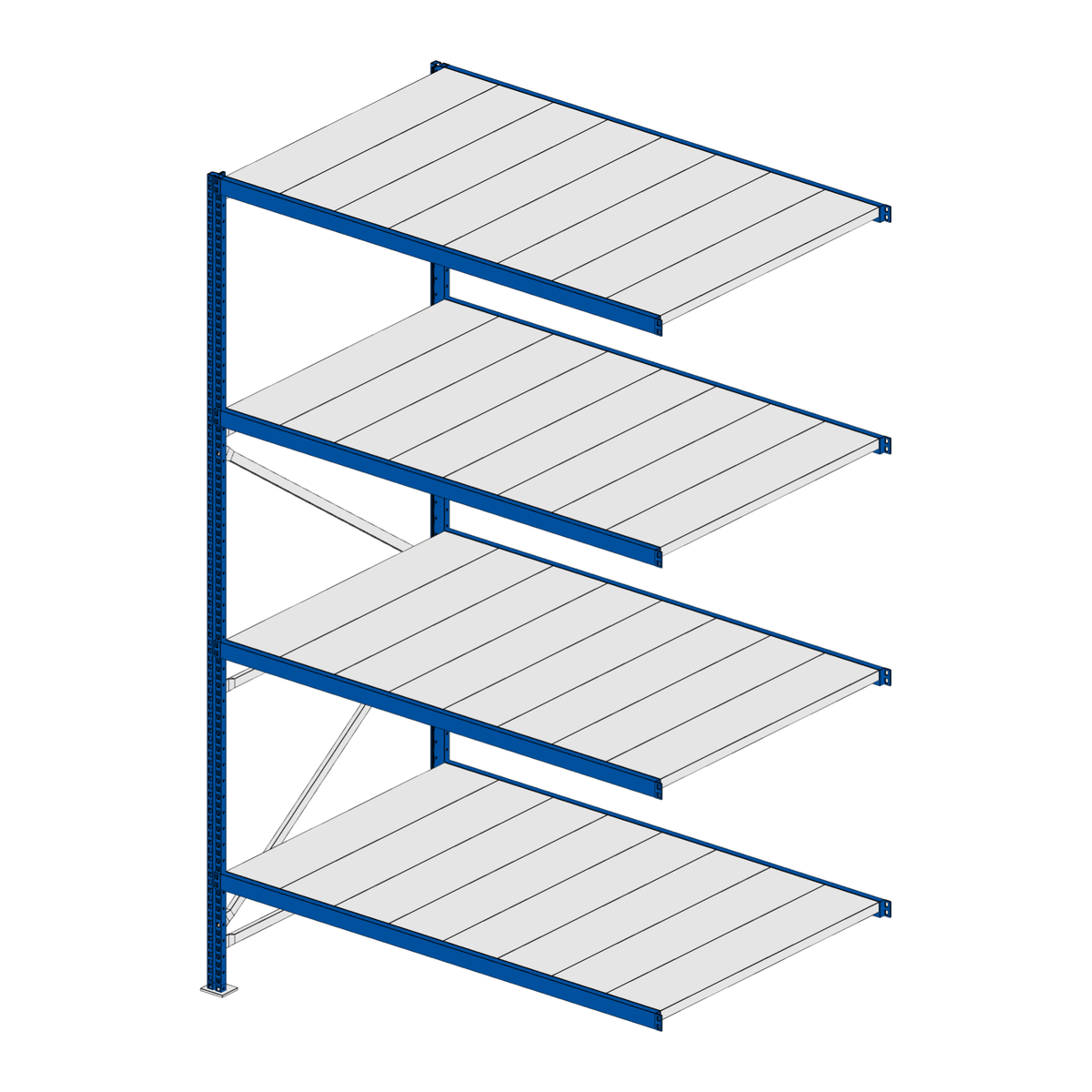 Scaffalatura MM50 modulo aggiuntivo RAL 5010 2550x1600x1000 mm