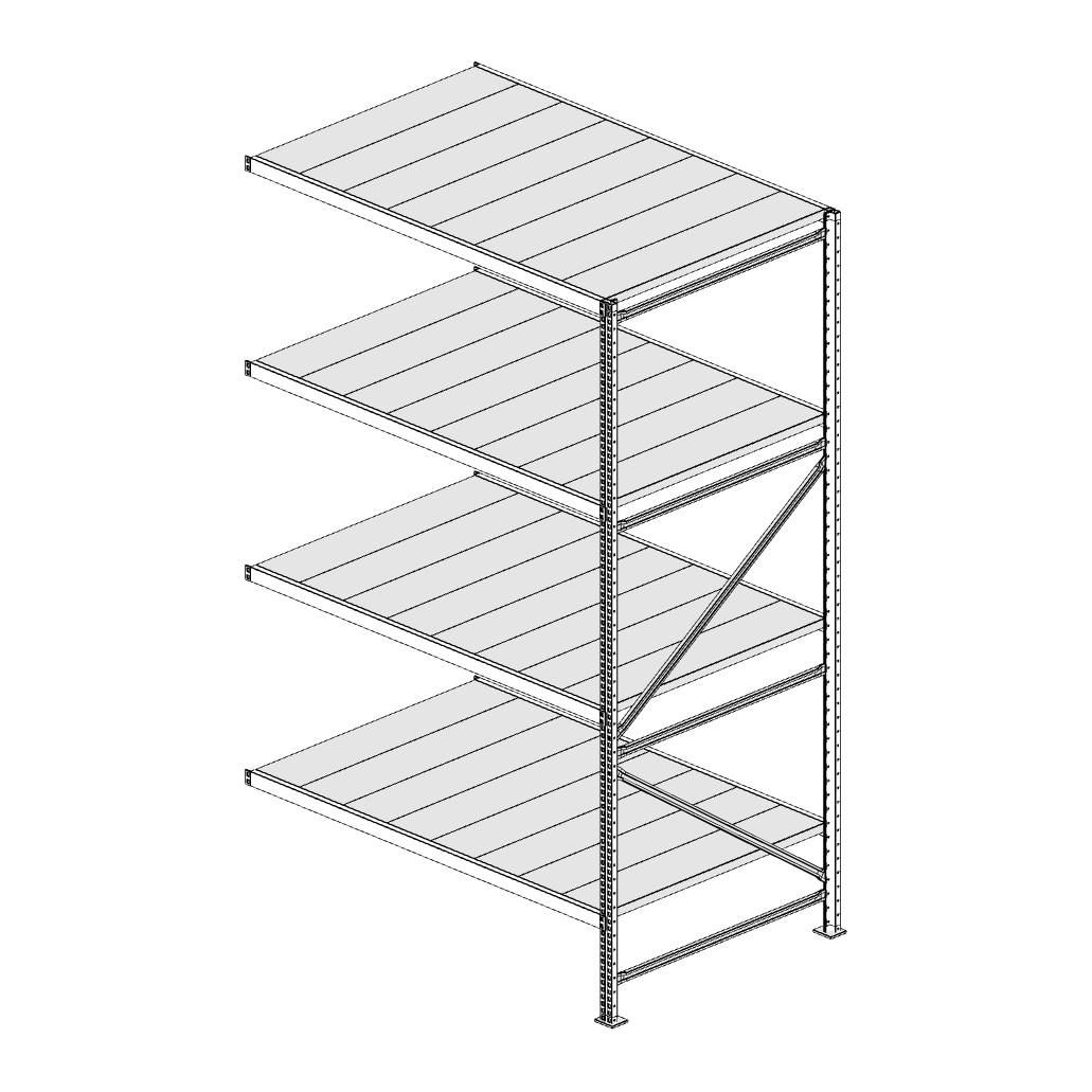 Scaffalatura MM50 modulo aggiuntivo bianco2550x1600x1000 mm