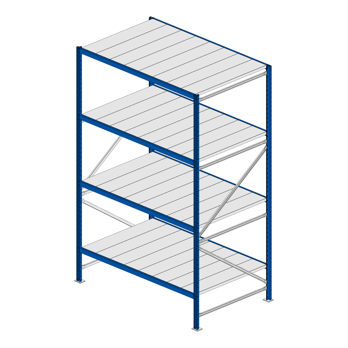 Scaffalatura MM50 modulo base RAL 5010 2550x1600x1000 mm