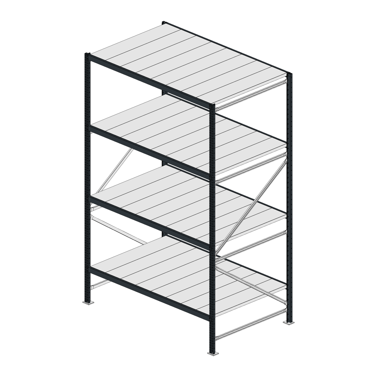 Scaffalatura MM50 modulo base RAL 7016 2550x1600x1000 mm