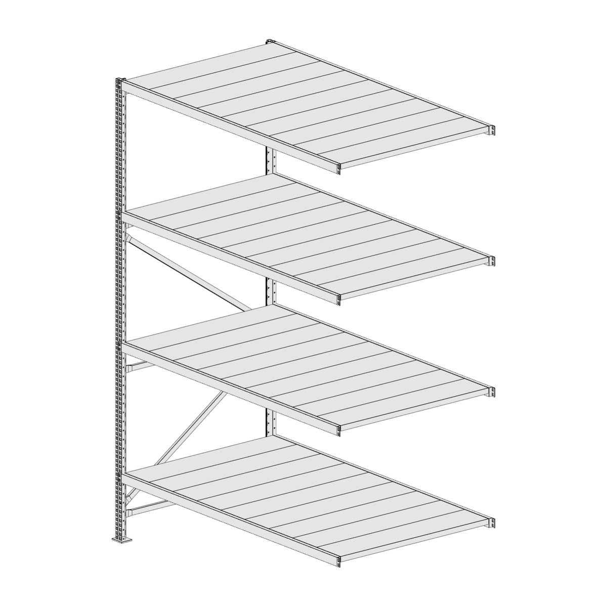 Scaffalatura MM50 modulo aggiuntivo bianco2550x1800x1000 mm