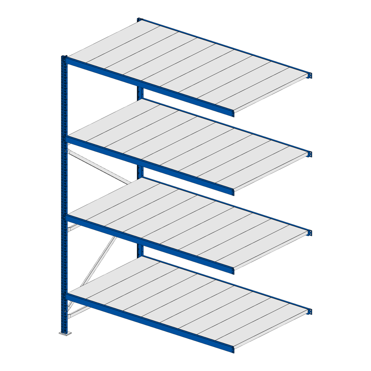 Scaffalatura MM50 modulo aggiuntivo RAL 5010 2550x1800x1000 mm