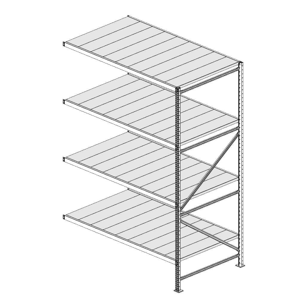 Scaffalatura MM50 modulo aggiuntivo bianco2550x1800x1000 mm