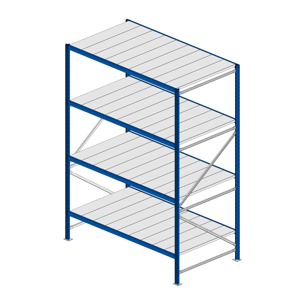 Scaffalatura MM50 modulo base RAL 5010 2550x1800x1000 mm