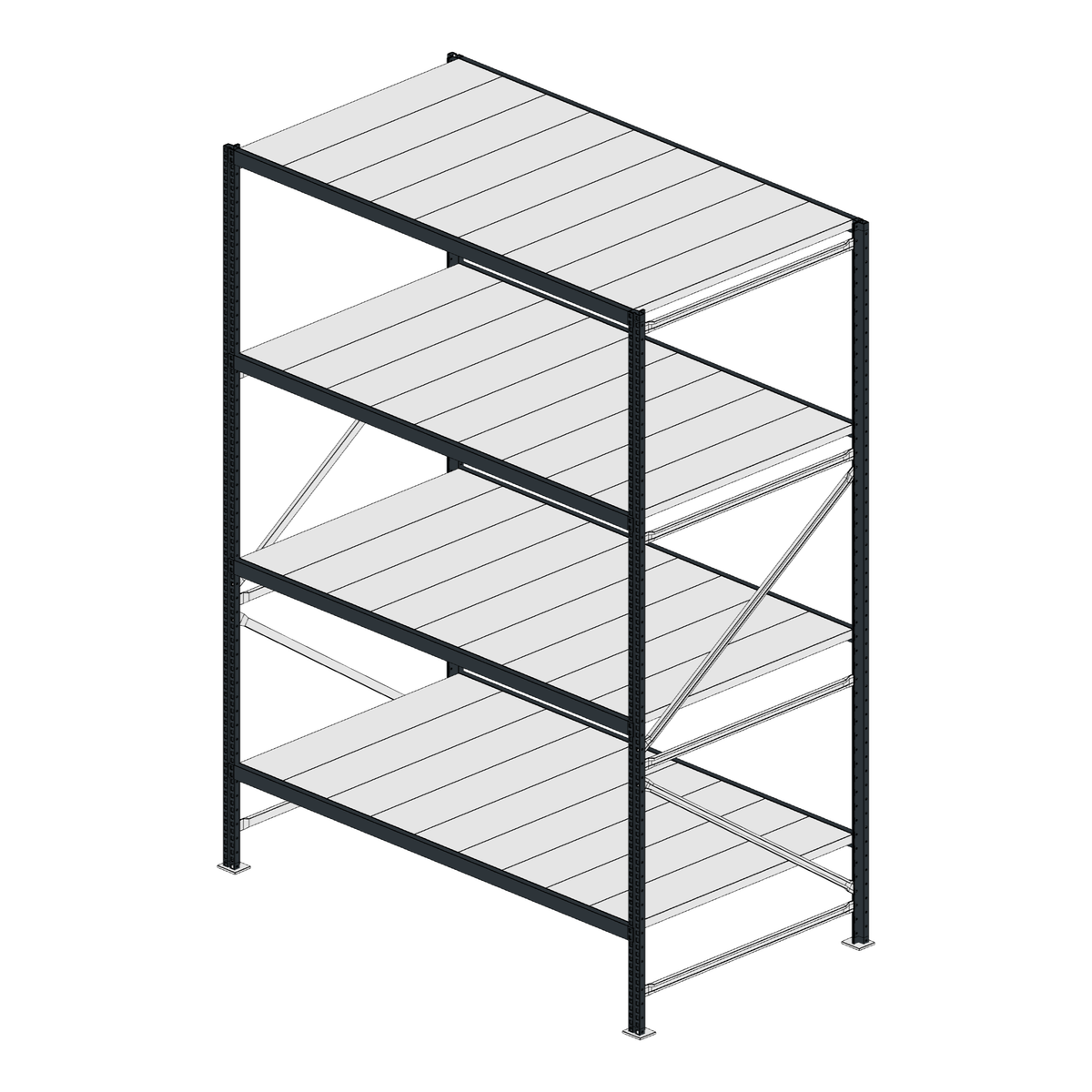 Scaffalatura MM50 modulo base RAL 7016 2550x1800x1000 mm