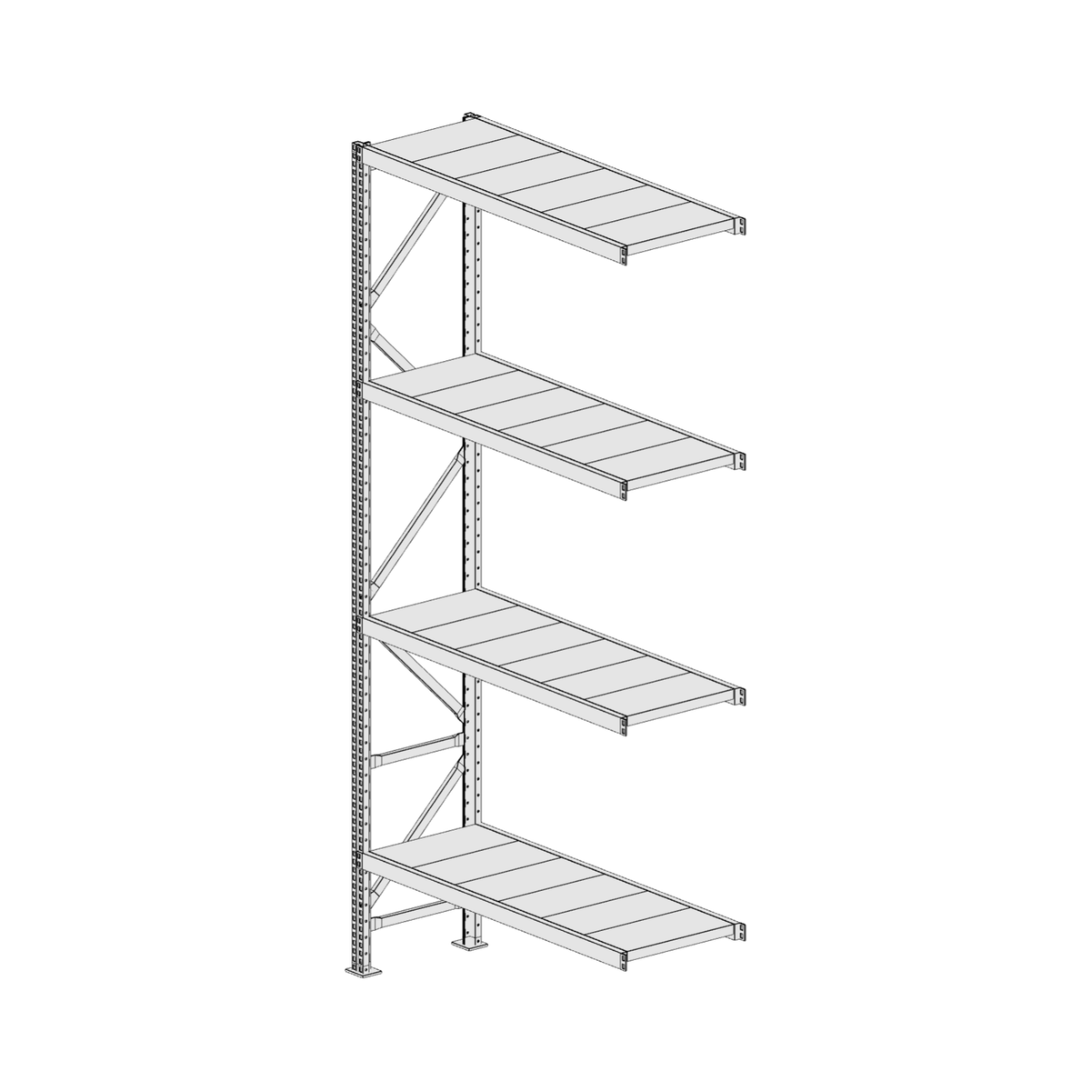 Scaffalatura MM50 modulo aggiuntivo bianco2550x1200x400 mm