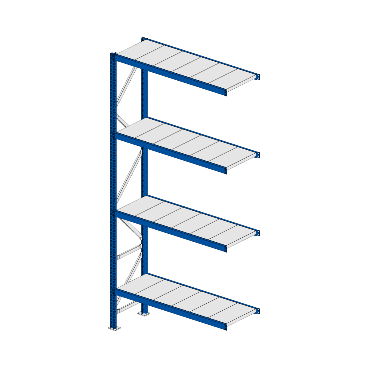 Scaffalatura MM50 modulo aggiuntivo RAL 5010 2550x1200x400 mm