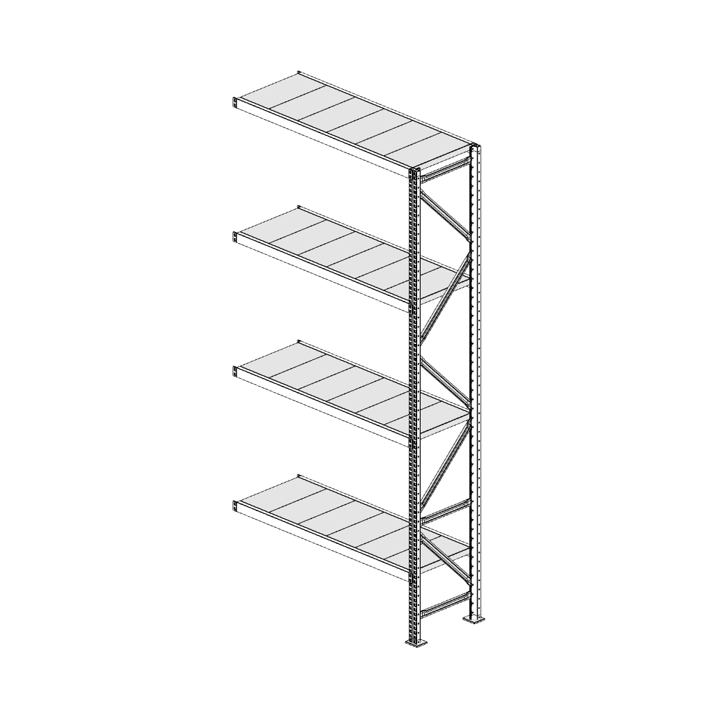 Scaffalatura MM50 modulo aggiuntivo bianco2550x1200x400 mm