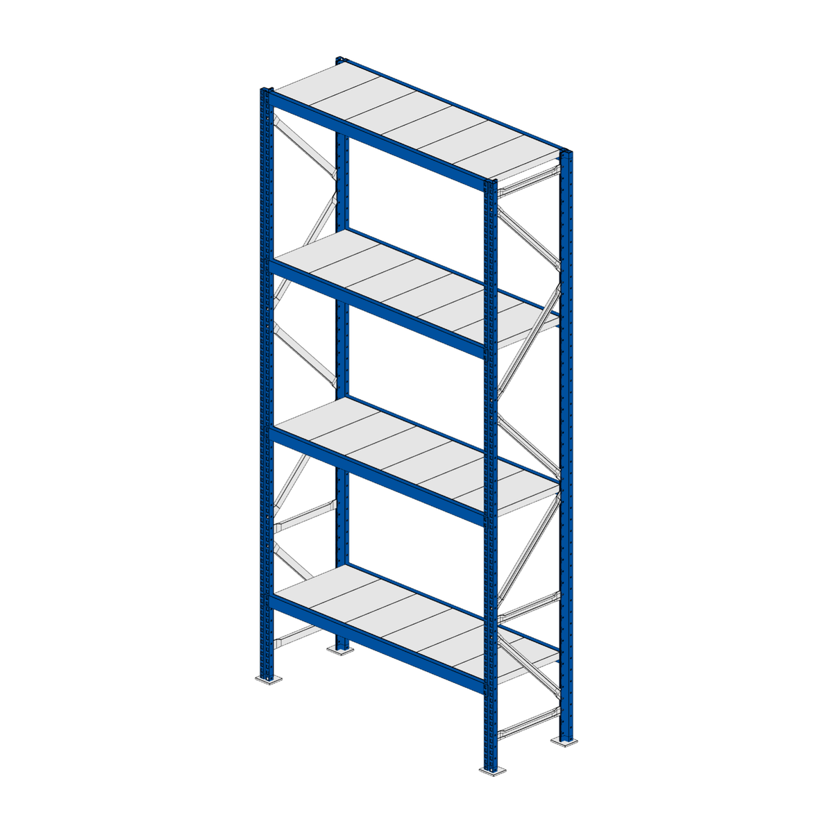 Scaffalatura MM50 modulo base RAL 5010 2550x1200x400 mm