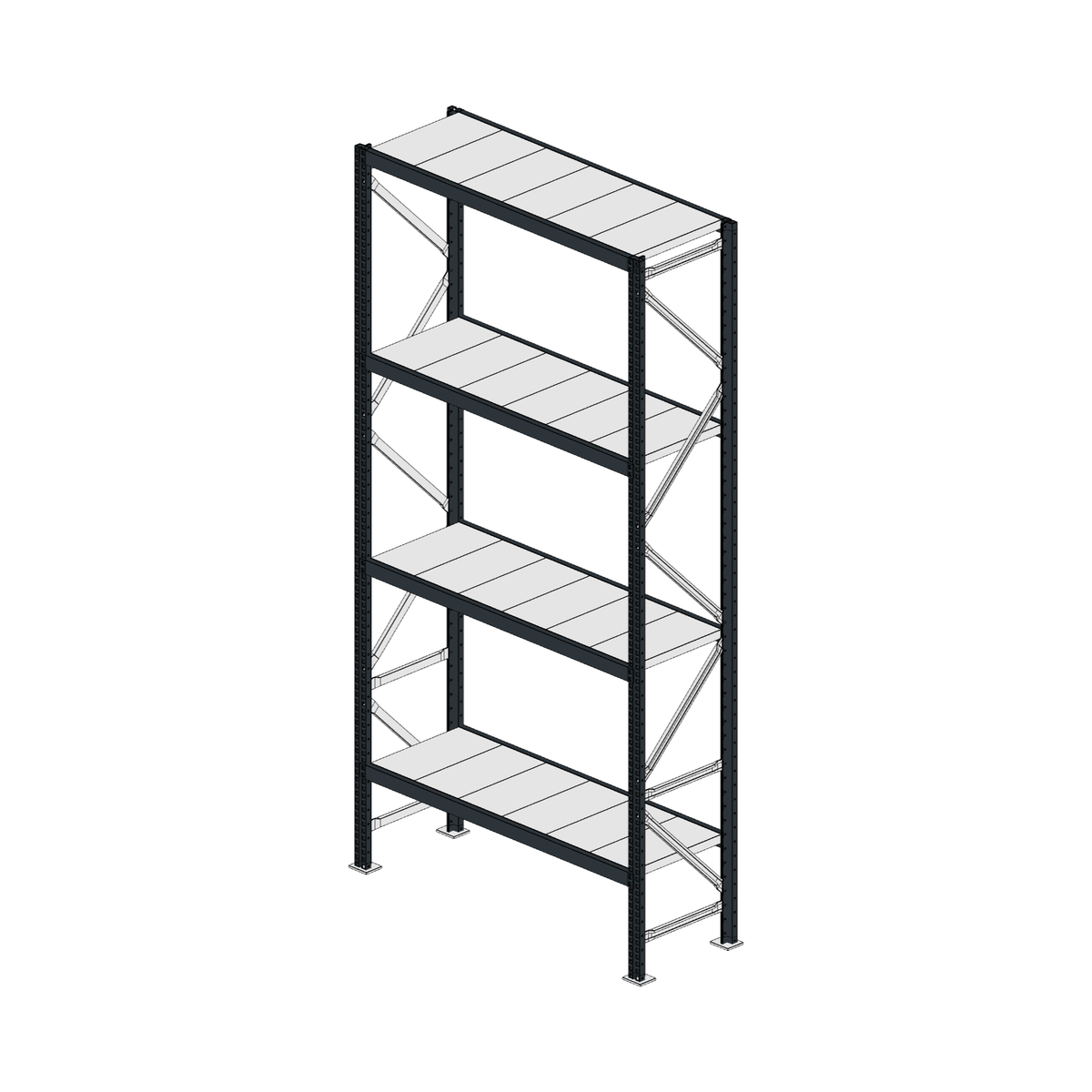 Scaffalatura MM50 modulo base RAL 7016 2550x1200x400 mm