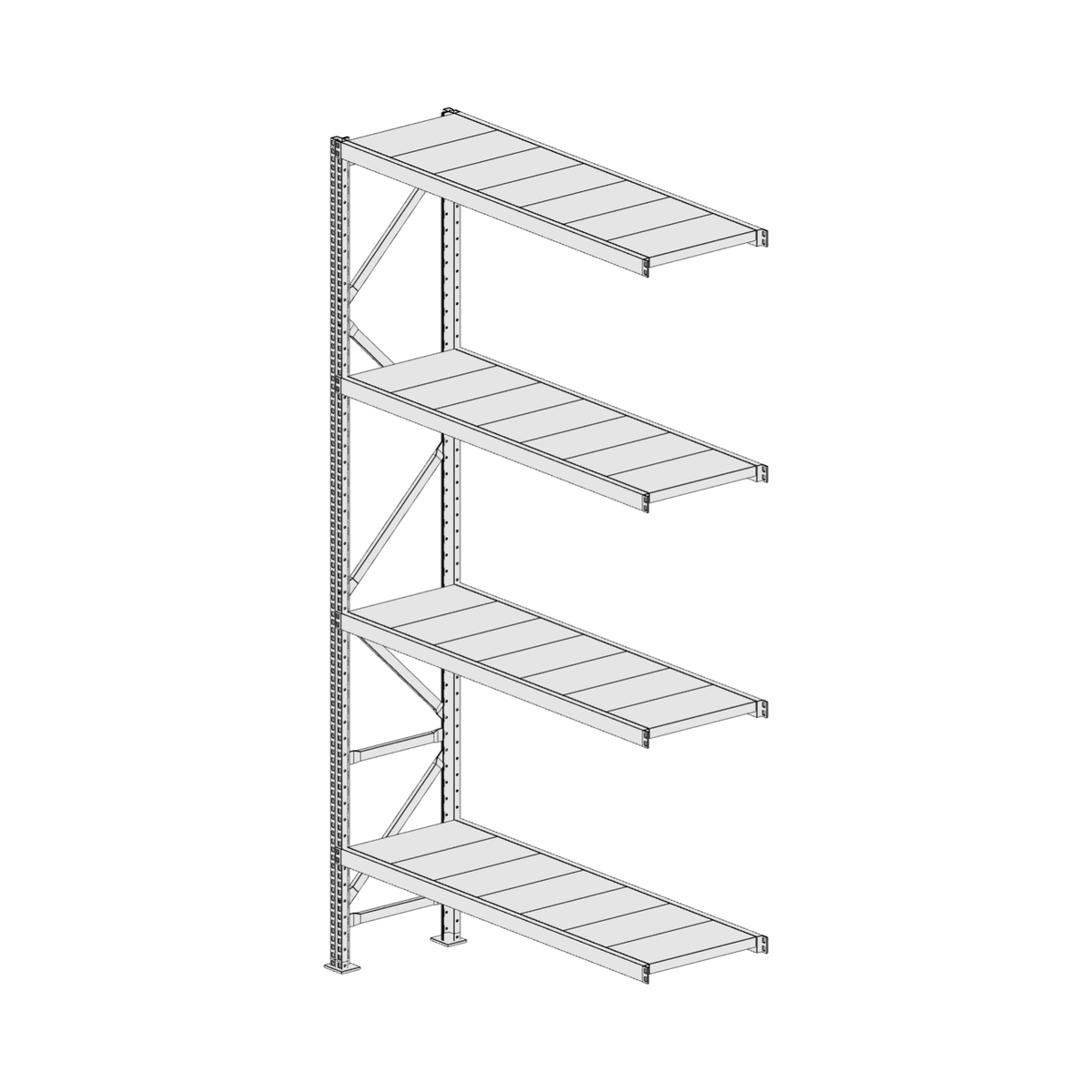Scaffalatura MM50 modulo aggiuntivo bianco2550x1400x400 mm