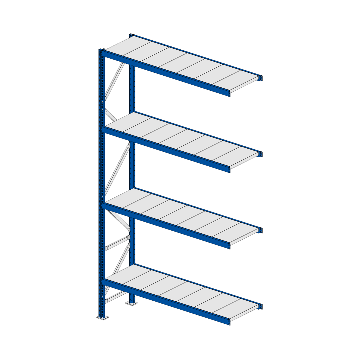 Scaffalatura MM50 modulo aggiuntivo RAL 5010 2550x1400x400 mm