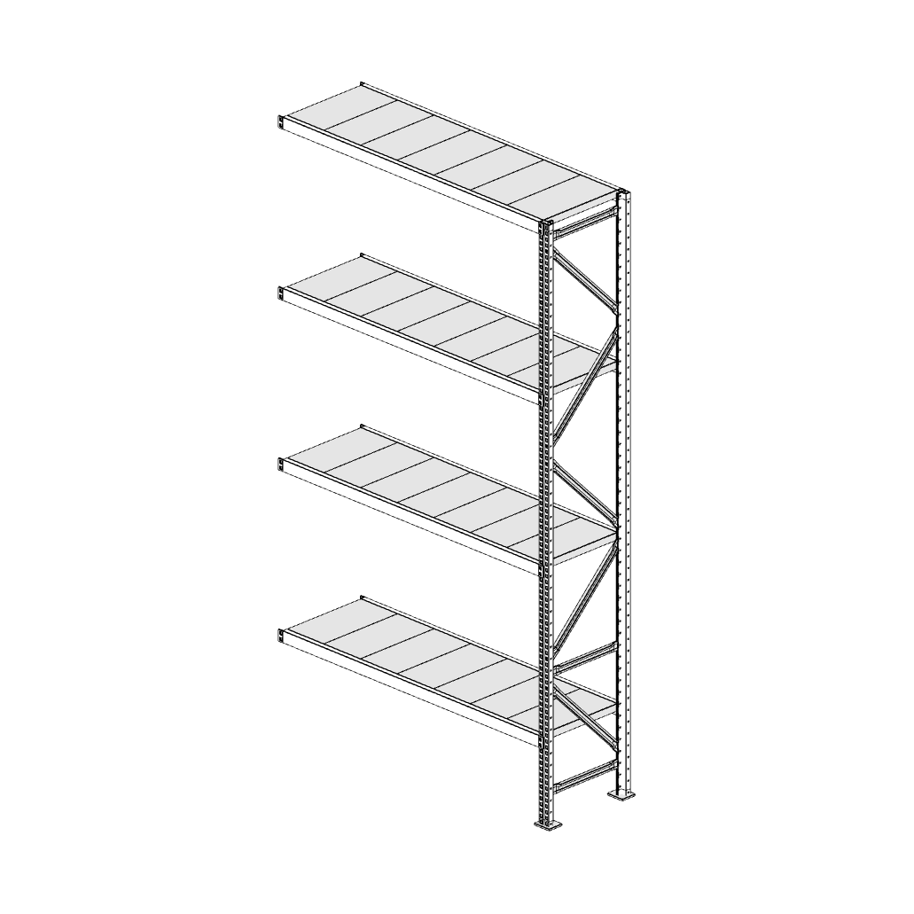 Scaffalatura MM50 modulo aggiuntivo bianco2550x1400x400 mm