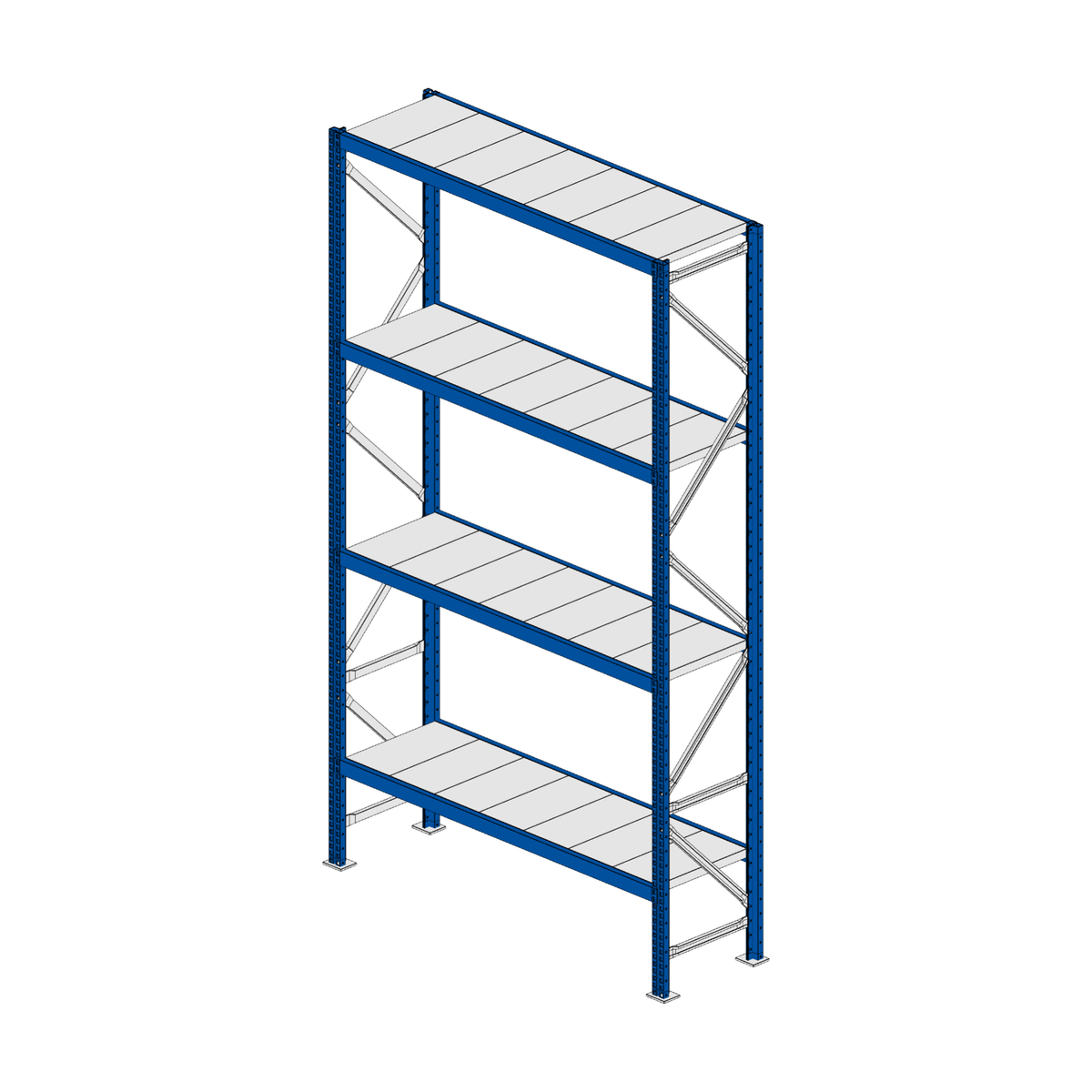 Scaffalatura MM50 modulo base RAL 5010 2550x1400x400 mm