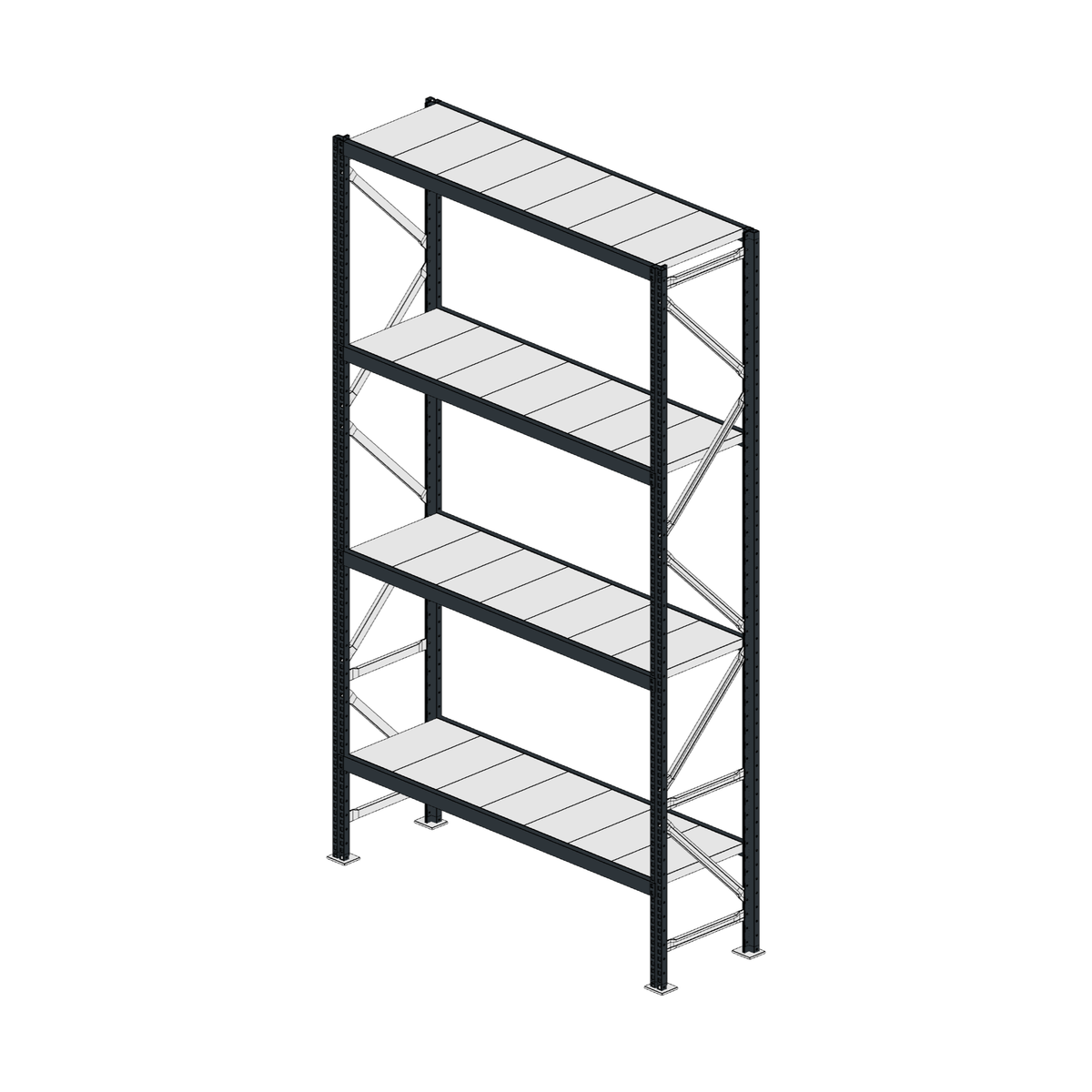 Scaffalatura MM50 modulo base RAL 7016 2550x1400x400 mm