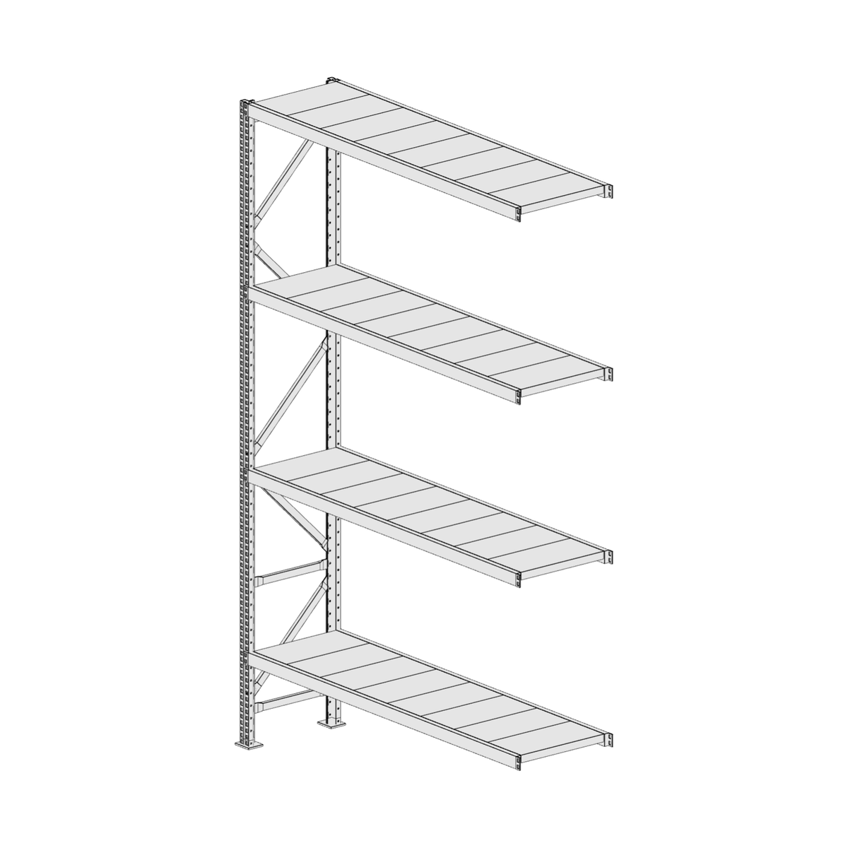Scaffalatura MM50 modulo aggiuntivo bianco2550x1600x400 mm