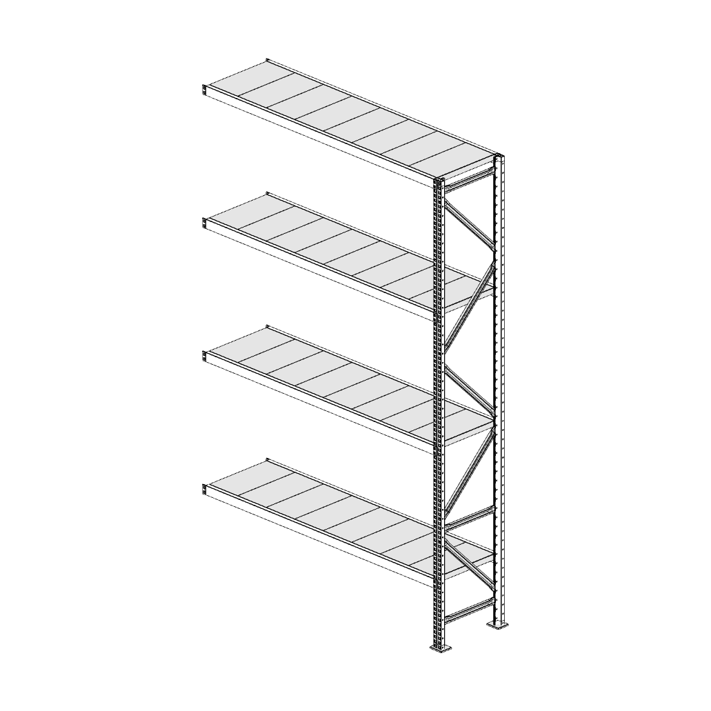 Scaffalatura MM50 modulo aggiuntivo bianco2550x1600x400 mm